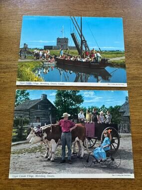 Vintage Upper Canada Village Ontario Postcards Lot of 2 John Hinde Canada